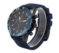 YUYTE Reloj Cronógrafo, Reloj de Negocios con Calendario Mecánico Informal de Silicona Resistente Al Agua para Hombres (Blue)