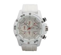 YUYTE Reloj Cronógrafo, Reloj de Negocios con Calendario Mecánico Informal de Silicona Resistente Al Agua para Hombres (White)