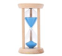 YUYTE Reloj de de Madera de 5 Minutos, Temporizador de para Cocinar, Hornear, Meditación, Oficina, Aula, con Marco de Madera de Haya Resistente e Interior de Vidrio, Cronometraje Visual (Blue)