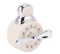 YUYTE Temporizador de Cocina Mecánico Magnético, Temporizador de Cuerda de 60 Minutos, No Necesita Pilas con Alarma Fuerte, para Cocinar, Hornear, Estudiar Yoga Pomodoro (Blanco Crema)