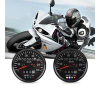 YUYTE Velocímetro de Motocicleta de 60 Mm con Retroiluminación LED y 4 Funciones de Indicador Odómetro de Alta Sensibilidad para Lecturas Precisas