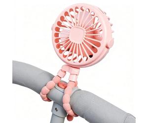 YUYTE Ventilador para Cochecito de bebé con Luz Nocturna LED y Clip de Trípode Giratorio Flexible, Mini Ventilador Portátil de 3 Velocidades para Cama, Asiento de Coche, Viajes,