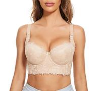 YUYUCH Sujetador con Aros de Cobertura Total Push up para Mujer,Sujetador de Copa Profunda con Grasa de Espalda Oculta,Sujetador Trasero Ancho Sculpting Uplift