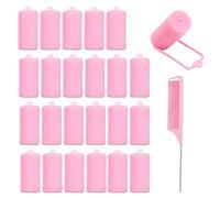 YUYUDEHM 24 rodillos de esponja de espuma, rizadores suaves de 1.18 pulgadas, rizadores de esponja para peinar el cabello y peine de cola de rata