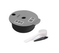 YUYUEMI Bosch - Cápsulas de café reutilizables recargables, filtro de café de silicona con 1 cuchara y 1 cepillo para cafetera Bosch Series (180 ml, gris)