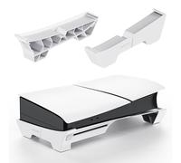 YUYUEMI Soporte horizontal para PS5, estación de refrigeración estable para Sony PS5 Pro/PS5 Slim Disc y edición digital, accesorios de soporte de base de consola, color blanco