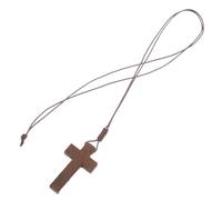 YUYUETIME Collar con Colgante Cruz de Madera Ajustable para Hombres y Mujeres Diseño Retro Versátil para Diversos Atuendos y Ocasiones