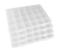 YuYueWeiXiao 4 unidades de 24 compartimentos transparentes para piezas pequeñas, organizador de joyas para pendientes, perlas, almacenamiento, suministros de oficina, plástico Lego, equipo de pesca