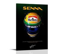 YUYUMEGDE Ayrton Senna - Póster decorativo de lienzo para pared e impresión artística moderna para decoración de dormitorio familiar, 20 x 30 pulgadas (50 x 75 cm)