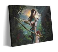 YUYUMEGDE Póster decorativo de Tomb Raider Lara Croft para pared, lienzo e impresión artística moderna para decoración de dormitorio familiar, 60 x 90 cm
