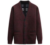 yuyungongsi Cardigan Hombre Chaqueta Sudaderas - Cárdigan Chaqueta Punto Hombre Invierno Sudadera Sin Capucha Hombre Botones Sweater Suéter Jersey Hombre Invierno Cárdigan Sudaderas Hombres Rojo M