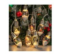 YUYWWAN Luces Navideñas 2m LED Iluminación Circula Imitación con Papá Noel Copos Muñecos Renos Árboles de Navidad Luces Decorativas Navideñas para Fiesta Invierno Bodas Ccasa
