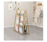 YUZDNM Estante De Exhibición De Bufanda De Piso - 145CM Estante De Metal De Doble Cara, Perchas De Metal Para Hiyab(Gold,150x50x145cm)