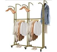 YUZDNM Estante portátil para colgar ropa y exhibirla en tiendas: estantes resistentes de 6 brazos, soporte de metal para prendas de pie, con elevación ajustable(Gold)