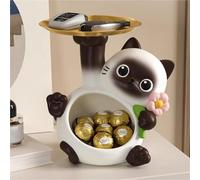YUZDNM Estatua Decorativa Arte Escultura - Bonita Estatua De Gato, Adorno De Escritorio, Resina, Plato De Dulces, Llavero, Escultura De Animal, Figura De Gatito, Centro Mesa para Dormitorio(#a)