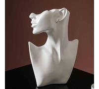 YUZDNM Estatua Decorativa Arte Escultura - Figura De Busto De Escultura Abstracta, Colección De Figuras De Escritorio, Accesorios, Regalos para Amantes/Oficina/hogar/exhibición De Joyas(White)