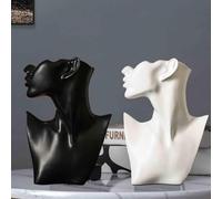 YUZDNM Estatua Decorativa Arte Escultura - Figura De Busto De Escultura Abstracta, Colección De Figuras De Escritorio, Accesorios, Regalos para Amantes/Oficina/hogar/exhibición De Joyas(2pcs)