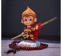 YUZDNM Estatua del Rey Mono, Figura de Resina de Sun Wukong, Estatua de Buda de Viaje al Oeste con rosarios, decoración para el hogar y el Coche, Regalos de colección(#a)