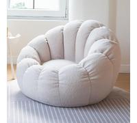YUZDNM Funda De Puff, Funda De Puf con Almacenamiento para Animales De Peluche (sin Relleno), Funda De Bolsa De Frijoles - Funda De Repuesto para Puf De Espuma Viscoelástica De Lino Y Algodón(Weiß)
