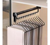 YUZDNM Perchero extraíble multifunción, extensible y antideslizante, con armario integrado y capacidad de carga de 30 kg.(Black,55.5cm/21.8in)