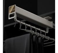 YUZDNM Perchero extraíble para armario - Barra extensible para ropa, barra extensible con rieles deslizantes, barra extraíble ajustable para armario de 30 a 55 cm(Gray,45cm)