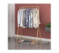 YUZDNM Perchero Metálico Con Barra Superior, Perchero Resistente, Banco Para Zapatos Y Perchero, Ideal Para Dormitorio, Sala De Estar Y Oficina(Gold,120X35X150CM)