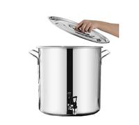 YUZDNM Stock Olla - Olla para Sopa - Olla De Cocina, Olla con Tapa Acero Inoxidable Olla De Sopa Fondo Compuesto 5-90L Cubo De Vino, Espesar Lata De Leche con Grifo(25 * 25cm(10L))