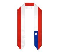 YUZEKABZ Estola de graduación con bandera de país, bufanda de graduación, regalos para estudiantes internacionales, Chile Flag, talla única