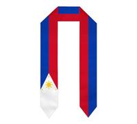 YUZEKABZ Estola de graduación con bandera de país, bufanda de graduación, regalos para estudiantes internacionales, Bandera de Filipinas, talla única