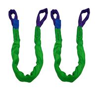 YUZENET Correas de elevación de poliéster de 5 x 5 pies, Resistentes, 4400 Libras Verticales, Gargantilla, 3500 Libras, Cesta de 8500 Libras, Paquete de 2 (Verde/Morado)