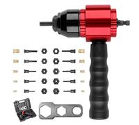 YUZES Adaptador de Tuerca de Remache para Taladro inalámbrico eléctrico, Kit de Pistola de Remache Que Ahorra Mano de Obra con 5 Mandriles métricos y 5 SAE y 50 Tuercas de Remache Surtidas, Funda de