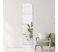 yuzeyurun Juego de 4 azulejos de espejo autoadhesivos (25 x 25 cm) - Espejo de pared de cristal real HD (sin distorsión) - Azulejos de espejo sin marco para armario, puerta, baño y decoración