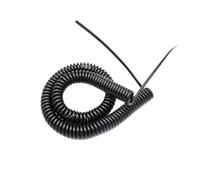 YUZGUHEY Cable en Espiral de Alambre, Cable alimentación expandible 2 núcleos telescópico Resorte Negro 24AWG 20AWG 17AWG 14AWG .5-7.5 Metros extensión(2 Core 24awg,Line Length 5 Meter)