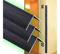 YUZGUHEY Protector de Esquina Pared, con moldura en L, Protectores autoadhesivos Aluminio for Paredes, Tira Bordes Parachoques Borde Lateral Doble for Marco Puerta(Black,3Pcs x W 2CM(3/4"))