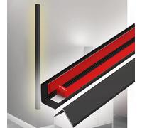 YUZGUHEY Protector de Esquina Pared, Protector con moldura en L Aluminio, Tira Borde autoadhesiva, Azulejos, decoración protección Doble Cara(Black,W 3CM (1 1/5 Inch))
