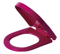 YUZGUHEY Toilet Seat Slow Soft Close with Quick Release, Durable Plastic（Polypropylene） Material Easy to Clean for Bathroom Washroom Home, D Shaped - Top Fix(Rose Red)