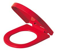 YUZGUHEY Toilet Seat Slow Soft Close with Quick Release, Durable Plastic（Polypropylene） Material Easy to Clean for Bathroom Washroom Home, D Shaped - Top Fix(Red)