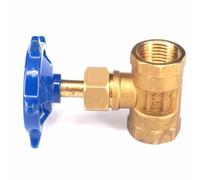 YUZGUHEY Válvula, 1 UNIDS 3/8" 1/2" BSP Rosca Hembra de Aguja Latón Recta Igual Mango Azul(3/8 Inch)