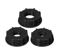 YUZHEDM 3 Piezas Adaptador de Depósito Ibc Adaptador Manguera Grifo Tapon Deposito 1000 Litros Plástico Negro Conector Roscado para Mangueras Jardín Tanques IBC Tanques Agua Lluvia (1/2", 3/4", 1")