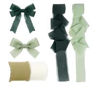 YUZHEDM 4 Piezas Cinta Navidad 4cm x 20m (4 Rollos x 5m), Lazos Regalo Gasas, Cinta Terciopelo, para Árboles de Navidad, Guirnaldas, Bolsas de Regalo, Lugares de Boda Decoraciones