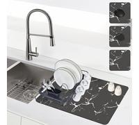 YUZHEDM 50cmx60cm Alfombrilla para Cafetera Aproximadamente 2,5 mm de Profundidad Fácil de Limpiar Almohadillas Escurreplatos Tapete para Secar Platos No Parece Sucio Alfombrilla Fregadero Cocina