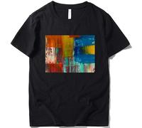 YuZhong Abstract Trippy Hippie Pattern Gefertigte Bedruckte T-Shirts Aus Cotton Men's T-Shirt Black XL