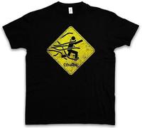 YuZhong Caution Cthulhu Sign T-Shirt Wars Horror Arkham Lovecraft Miskatonic T Shirt Men's T-Shirts Black 3XL
