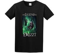 YuZhong Drizzt Do'Urden Salvatore The Legend of Drizztstyle Vintage Funny T-Shirt Graphic Top Printed Shirt For Mens Black 3XL