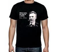 YuZhong Friedrich Nietzsche Music Quote Mens T-Shirt - Philosopy Black XXL