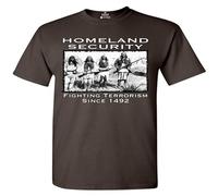 YuZhong Homeland Security T Shirt Fighting Terrorism Since 1492 Shirts Men's Grey 3XL