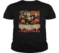 YuZhong Horror Characters Halloween Is My Christmas Shirt Unisex Tshirt For Mens Black L