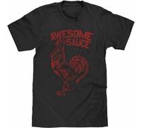 YuZhong Men's Sriracha Hot Chili Awesome Sauce Vintage Retro 80S 90S T-Shirt Black L