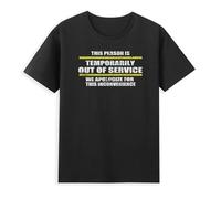 YuZhong Men's This Person Is Temporarily out of Service Funny Saying Joke Retro Men's T-Shirt Black M