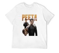 YuZhong T-Shirt Peeta Mellark Duo Adult Short Sleeve T Shirts Sci-Fi Movie Graphic Tees Men's White XXL
